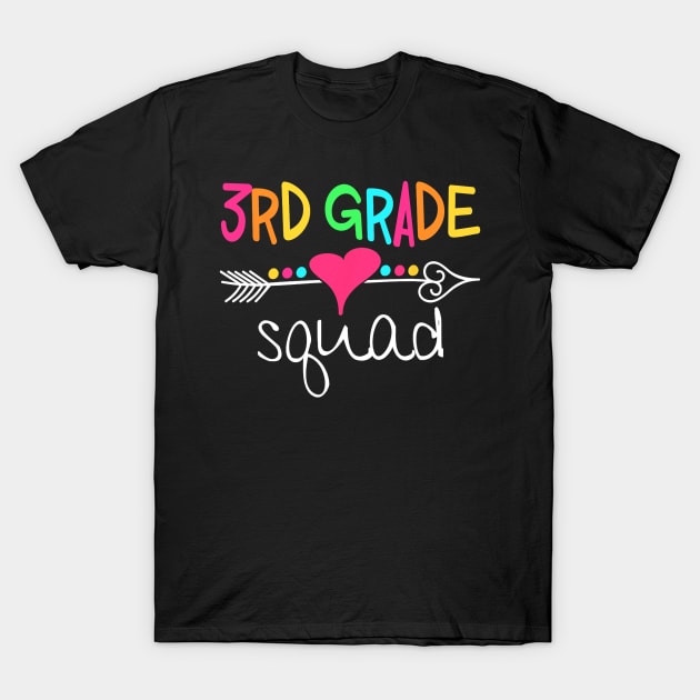 3rd Grade Squad Third Teacher Student Team Back To School T-Shirt by torifd1rosie